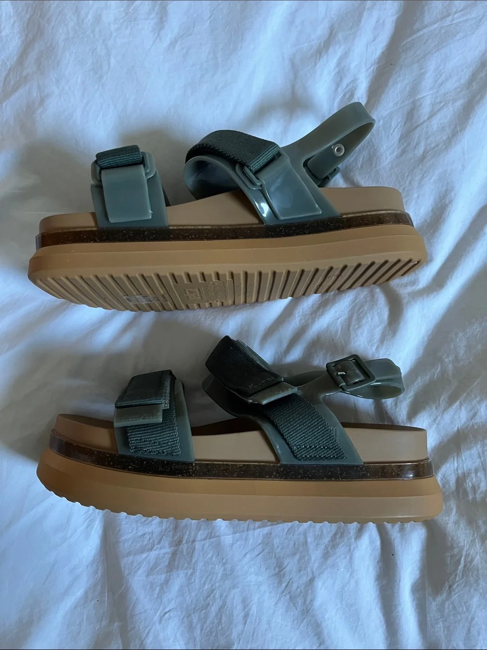 Melissa X NK store cosmic sandal women’s platform sandals green beige
